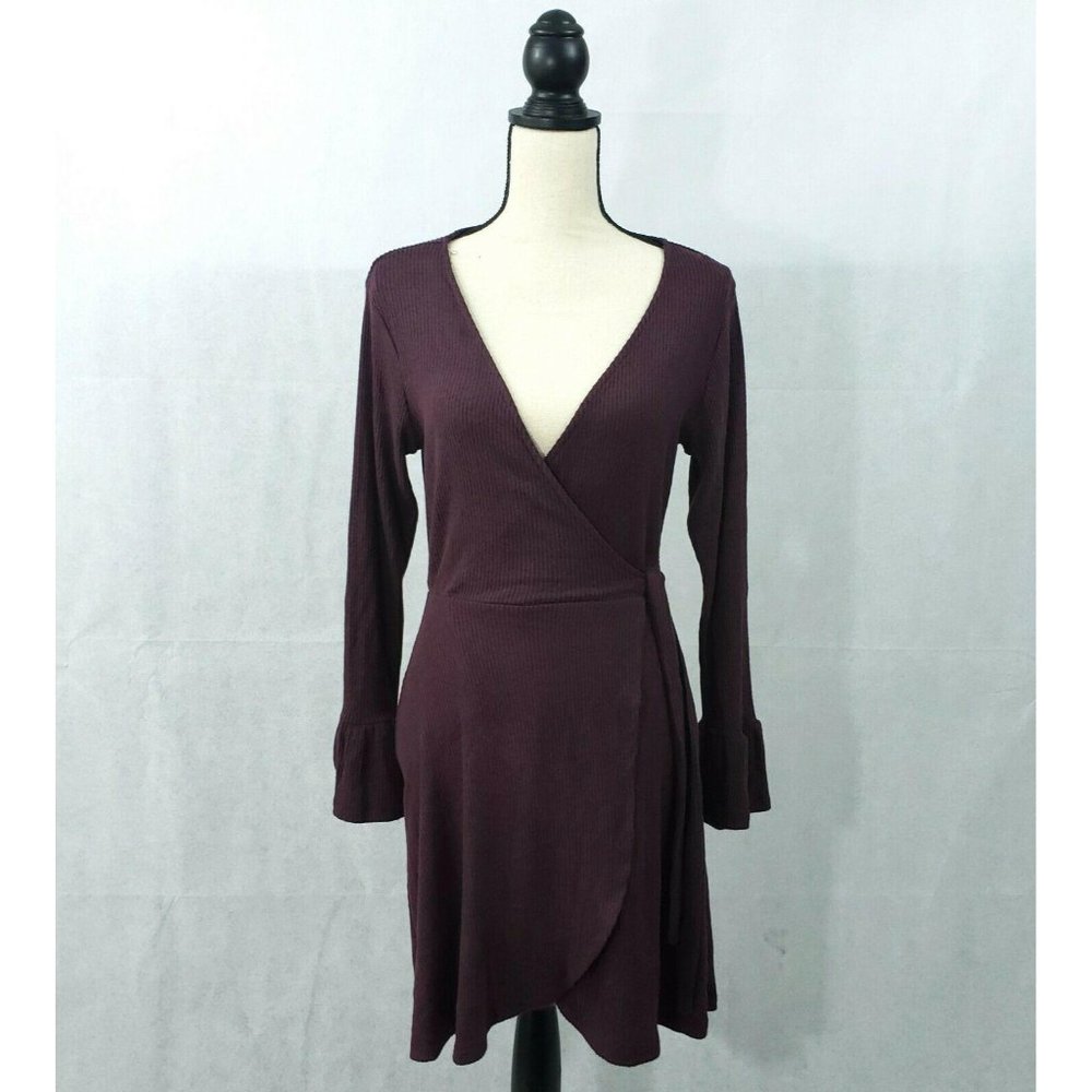 Xhilaration Long Sleeve V Neck Wrap Sweater Dress